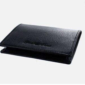 Glam Rock Black High Quality Saffiano Leather Snap Close Coin Holder